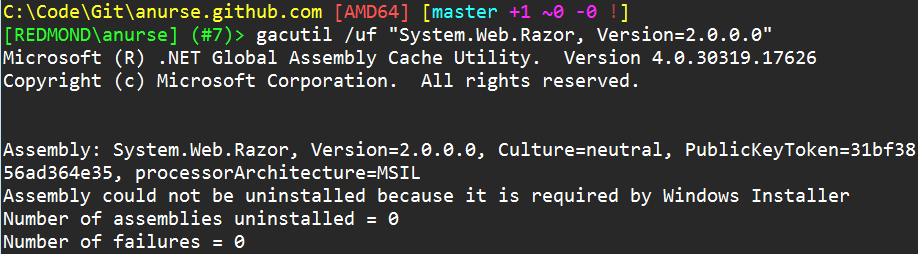 Razor assemblies are locked by Windows Installer
